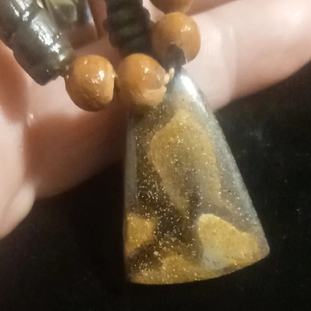 Men's 24 To 28 In L. Brown and Black stone Seed Beaded Slide Necklaces 2
